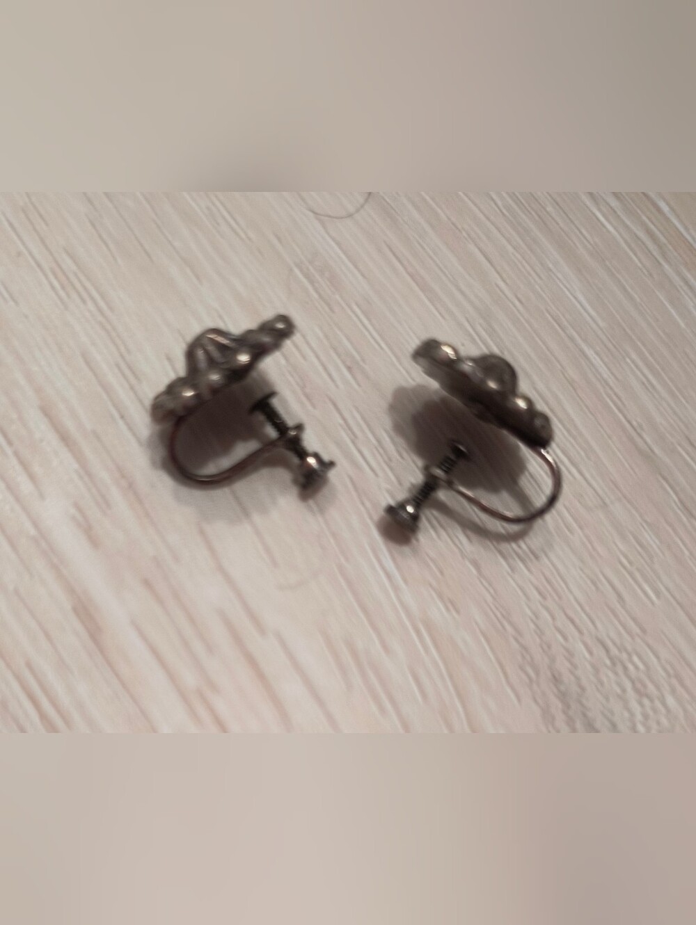 Vintage Mexican Silver Screw-Back Clip Earrings